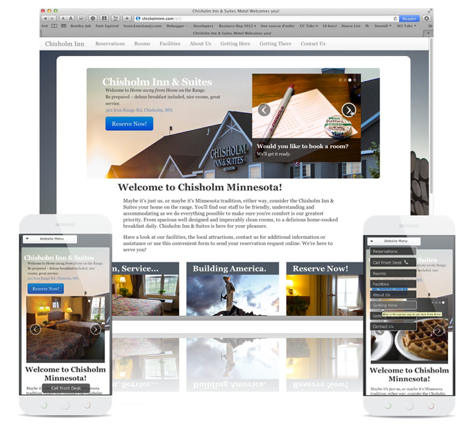 Design for a Motel website to make use of Responsive Technology