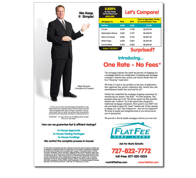 Clean advertising that provides lots of information while also providing good branding.